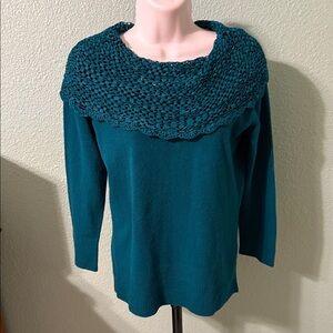 I.N. Studio Teal Cowl Neck Sweater
